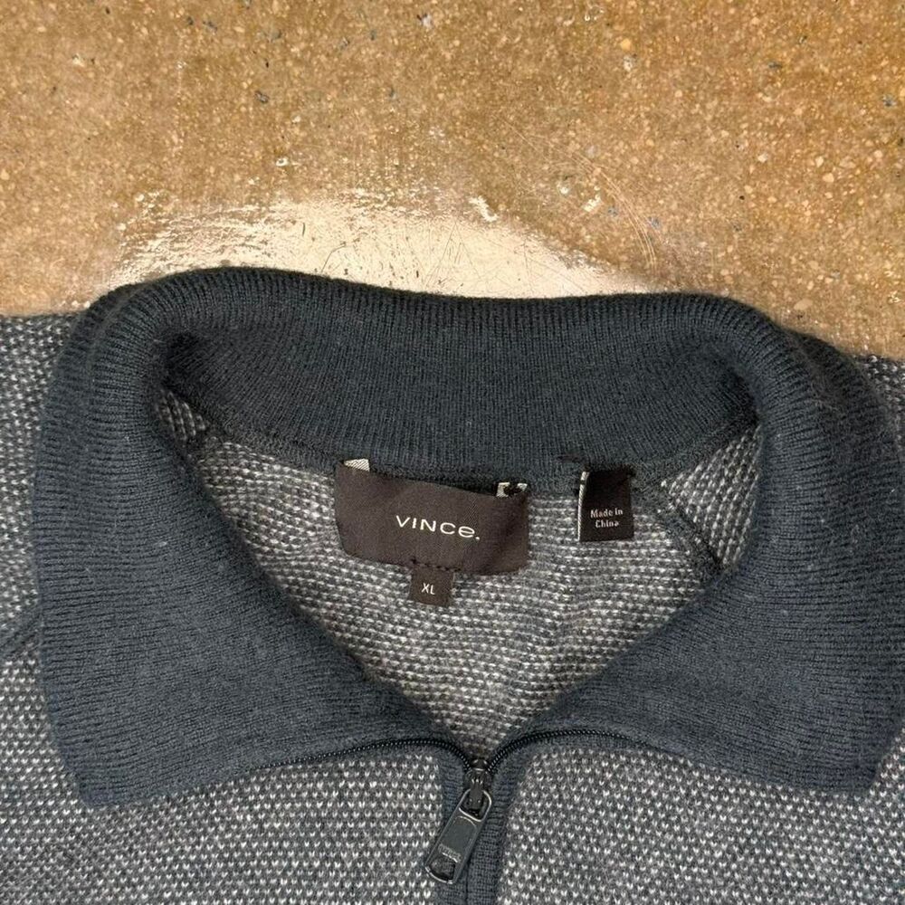 Vince Wool and Cashmere blend quarter zip sweater gray - Picture 2 of 6